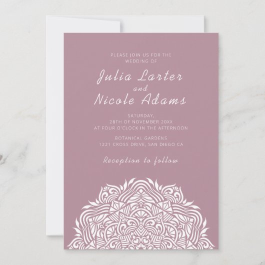Invitation Mandala de mariage ordonné par l'arche de la perle (Devant)