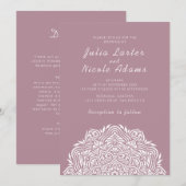 Invitation Mandala de mariage ordonné par l'arche de la perle (Devant / Derrière)