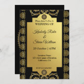 Invitation Mandala doré Henna dorée (Devant / Derrière)