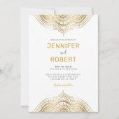 Invitation Mandala en dentelle de paisley doré (Devant)