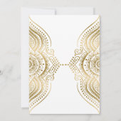 Invitation Mandala en dentelle de paisley doré (Dos)