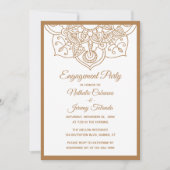 Invitation Mandala Engagement Party Brown Boho Indian Modern (Devant)