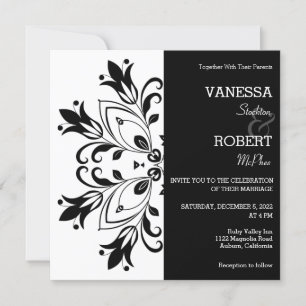 Invitation Mandala Floral Noir