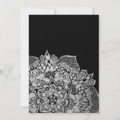 Invitation Mandala florale boho argent Sweet 16 party (Dos)