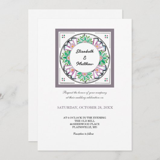 Invitation Mandala Floribunda (Devant / Derrière)