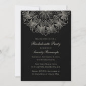 Invitation Mandala Indian Boho Black Wedding Bachelorette  (Devant)