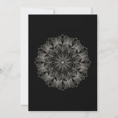 Invitation Mandala indien boho noir enterrement de vie de jeu (Dos)