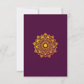 Invitation Mandala indien Directions Prune Moderne Or (Dos)