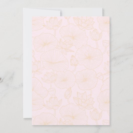 Invitation Mandala indienne en or de lotus rose (Dos)