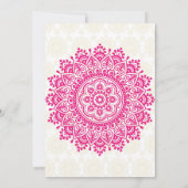 Invitation mandala mehndi rose mignon dessin animé de fille i (Dos)