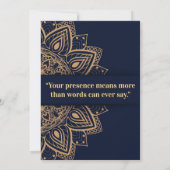 Invitation Mandala Navy et Or (Dos)