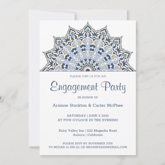 Invitation Mandala noir et or (Devant)