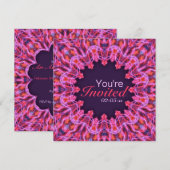 Invitation Mandala rose (Devant / Derrière)