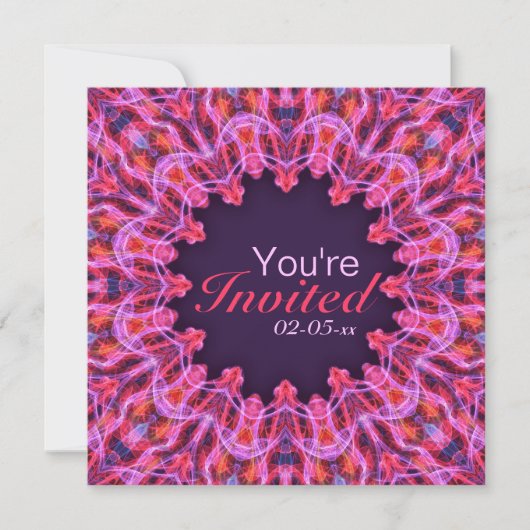 Invitation Mandala rose (Devant)