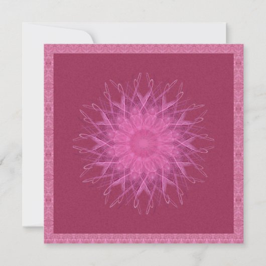 Invitation Mandala rose de fileur (Devant)