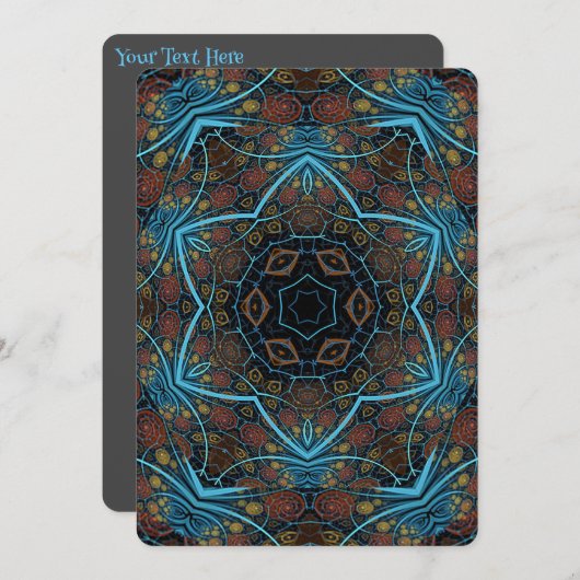 Invitation Mandala Rosette Boho Bohemian Style Dandy Motif (Devant / Derrière)