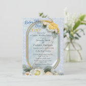 Invitation Mandalas bleu clair, rose et blanc (Debout devant)