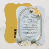 Invitation Mandalas bleu clair, rose et blanc (Devant / Derrière)