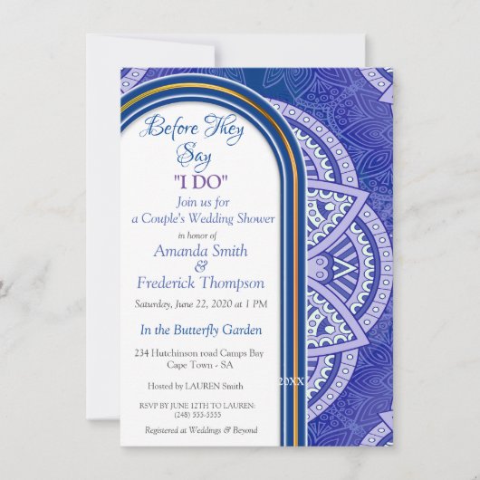 Invitation Mandalas en Mix Blue & Navy arrière - plan (Devant)