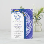 Invitation Mandalas en Mix Blue & Navy arrière - plan (Debout devant)