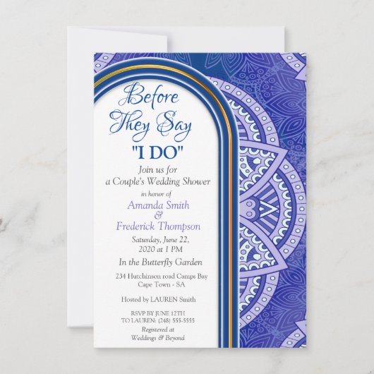 Invitation Mandalas en Mix Blue & Navy arrière - plan (Devant)