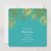 Invitation Mandalas Floraux Dorés Mariage Party (Devant)