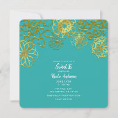 Invitation Mandalas Floraux Dorés Sweet 16 Seize Ans Fête (Devant)
