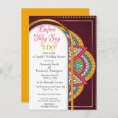 Invitation Mandalas sur un arrière - plan Maroon (Devant / Derrière)