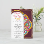 Invitation Mandalas sur un arrière - plan Maroon (Debout devant)