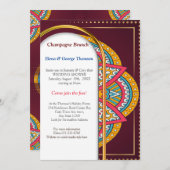 Invitation Mandalas sur un arrière - plan Maroon (Devant / Derrière)