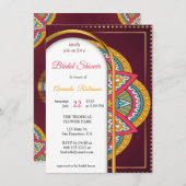 Invitation Mandalas sur un arrière - plan Maroon (Devant / Derrière)