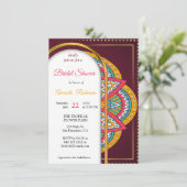 Invitation Mandalas sur un arrière - plan Maroon (Debout devant)