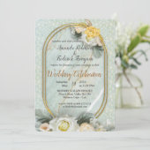 Invitation Mandalas vert clair, jaune et blanc (Debout devant)