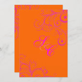 Invitation Mandarin Orange + Hot PInk (Devant / Derrière)