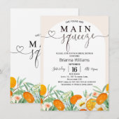 Invitation Mandarine Arc Floral Main Squeeze Fête des mariées (Devant / Derrière)