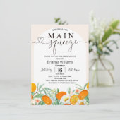 Invitation Mandarine Arc Floral Main Squeeze Fête des mariées (Debout devant)