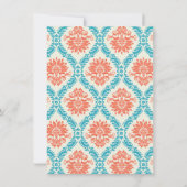 Invitation mandarine orange et bleu aqua (Dos)