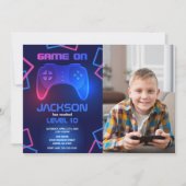 Invitation Manette de jeu Adolescent Jeu vidéo Anniversaire d (Devant)