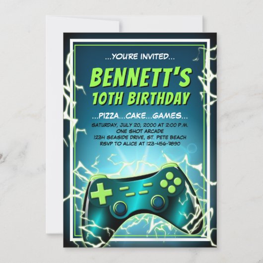 Invitation Manette de Jeu Vidéo (Devant)