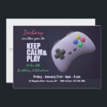 Invitation Manette de jeu vidéo<br><div class="desc">Une invitation de fête d'anniversaire vidéo parfaite pour célébrer la journée spéciale de votre "joueur". (Vecteur de technologie créé par bs_k1d - www.freepik.com). La carte est facile à personnaliser avec votre libellé, police et couleur de police. Vous ne trouvez pas exactement ce que vous cherchez ? Tous nos produits peuvent...</div>