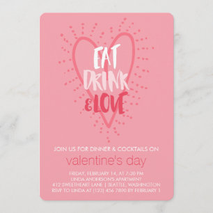 Invitation Mange Boire Amour   Saint Valentin