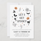 Invitation Mange boire effrayant anniversaire Halloween blanc (Devant)