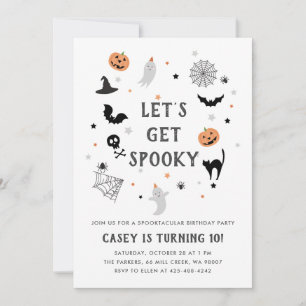 Invitation Mange boire effrayant anniversaire Halloween blanc