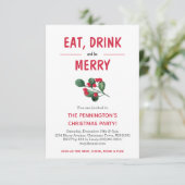 Invitation Mange boire et être Joyeux Noël fête (Debout devant)