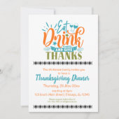 Invitation Mange boire et te remercier (Devant)