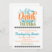 Invitation Mange boire et te remercier (Devant / Derrière)