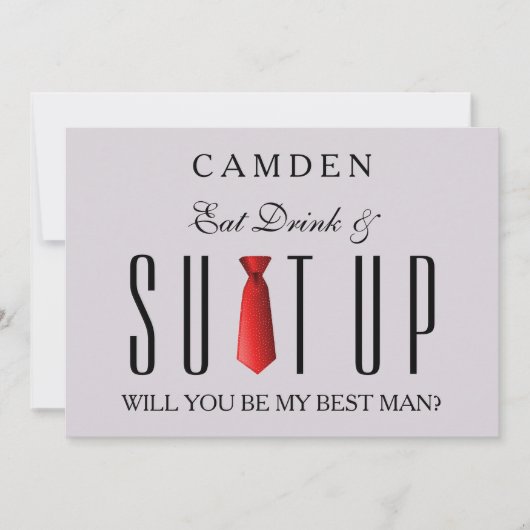 Invitation Mange Boit & Habille-toi en Rouge Veux-tu être mon (Devant)