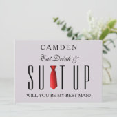 Invitation Mange Boit & Habille-toi en Rouge Veux-tu être mon (Debout devant)