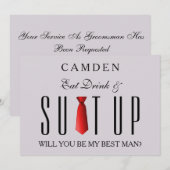 Invitation Mange Boit & Habille-toi en Rouge Veux-tu être mon (Devant / Derrière)