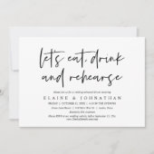 Invitation Mangeons, buvons et répétons, Dîner de répétition (Devant)